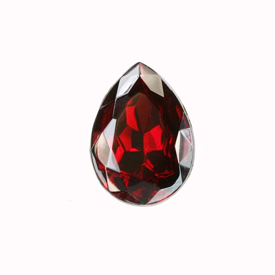 Glass Point Back Foiled Tin Table Cut (TTC) Stone - Pear 18x13MM RUBY