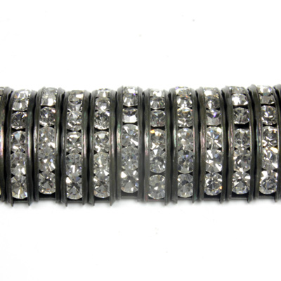 Czech Rhinestone Rondelle - Half Moon 19X7MM CRYSTAL-BLACK