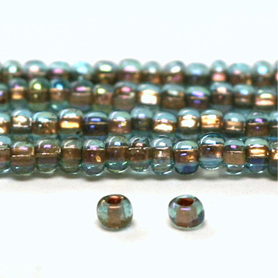 Preciosa Czech Glass Seed Bead - Round 06/0 AQUA COPPER 69009