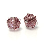 Glass Lampwork Bead - Round Sputnik 12MM AMETHYST SILVER LINE