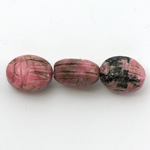 Gemstone Scarab Bead with Large Hole - Oval 16x12MM RHODONITE