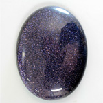 Man-made Cabochon - Oval 40x30MM BLUE GOLDSTONE
