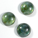 Glass Medium Dome Coated Cabochon - Round 18MM LUSTER GREEN