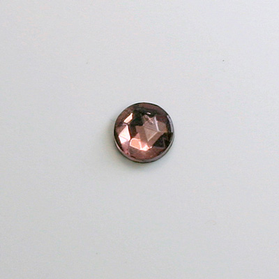 Glass Flat Back Foiled Rauten Rose - Round 08MM LT AMETHYST