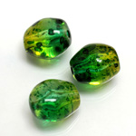 Plastic Bead - Two Tone Speckle Color Baroque 17x15MM GREEN YELLOW