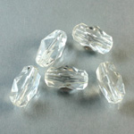Plastic Bead -  Faceted Fancy Stone 15x7MM CRYSTAL