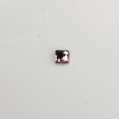 Czech Glass Flat Back Rose Cut Stone - Square 04x4MM LT AMETHYST Foiled