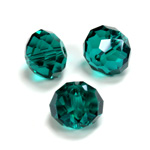 Chinese Cut Crystal Bead - Rondelle 08x10MM TEAL