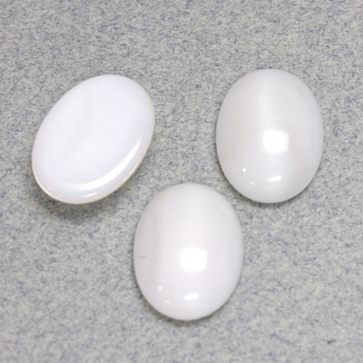 Glass Medium Dome Cabochon - Oval 18x13MM MOONSTONE WHITE