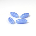 Czech Pressed Glass Bead - Smooth Oval 15x6MM STRIPE MOONSTONE BLUE