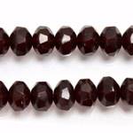 Czech Glass Fire Polished Bead - Rondelle Disc 8x6MM GARNET