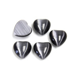 Fiber-Optic Flat Back Cabochon - Heart 10MM CAT'S EYE GREY