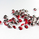 Plastic Point Back Foiled Chaton - Round 2.5MM RUBY
