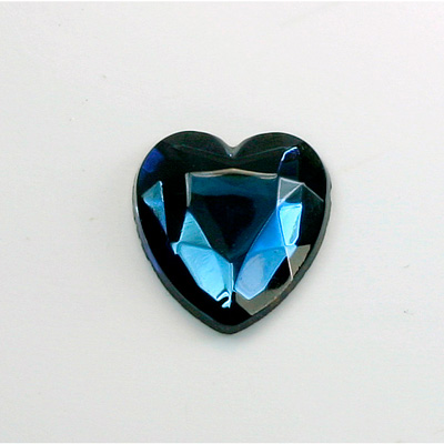 Glass Flat Back Rose Cut Fancy Foiled Stone  - Heart 18x16MM MONTANA