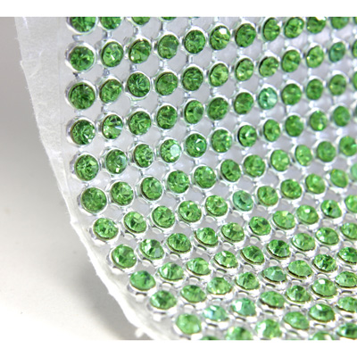 Hotfix Rhinestone Mesh Roll - 46x120cm 3MM PERIDOT SILVER