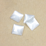 Fiber-Optic Flat Back Stone - Faceted checkerboard Top Square 10x10MM CAT'S EYE WHITE