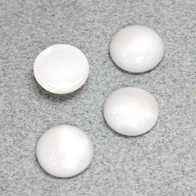 Glass Medium Dome Cabochon - Round 13MM MOONSTONE WHITE