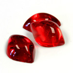 Glass Lampwork High Dome Foiled Cabochon - Fancy Navette 18x13MM RUBY