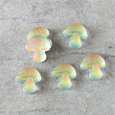 Preciosa Glass Foiled Cabochon - Mushroom 08x7MM Matte VITRAIL MEDIUM