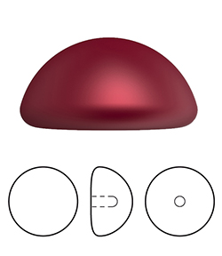 Preciosa Flat Back Button Crystal Nacre Pearl Round 06MM BORDEAUX