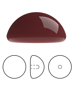 Preciosa Flat Back Button Crystal Nacre Pearl Round 06MM CRANBERRY