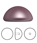 Preciosa Flat Back Button Crystal Nacre Pearl Round 10MM LT BURGUNDY