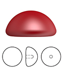 Preciosa Flat Back Button Crystal Nacre Pearl Round 10MM RED