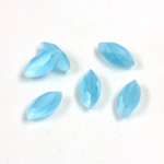 Fiber-Optic Flat Back Stone with Faceted Top and Table - Navette 10x5MM CAT'S EYE AQUA