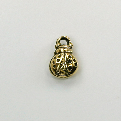 Metalized Plastic Pendant- Ladybug 14x9MM ANT GOLD