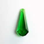 Plastic Pendant -Transparent Faceted Fancy 33x12MM EMERALD