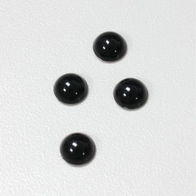 Plastic Flat Back Opaque Cabochon - Round 08MM JET