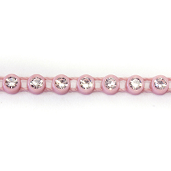 Plastic Rhinestone Banding 1 Row PP17 (SS8) CRYSTAL-PINK