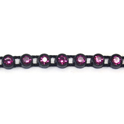 Plastic Rhinestone Banding 1 Row PP17 (SS8) FUCHSIA-BLACK