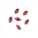 Glass Medium Dome Lampwork Cabochon - Navette 08x4MM MEXICAN OPAL (03560)