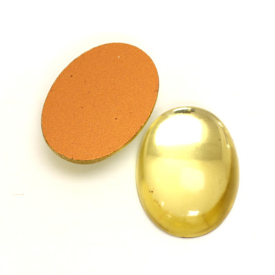 Glass Medium Dome Foiled Cabochon - Oval 25x18MM JONQUIL