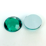 Plastic Flat Back Foiled Rose Cut Rhinestone - Round 20MM EMERALD