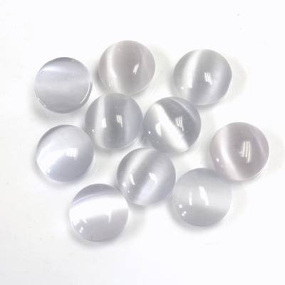 Fiber-Optic Cabochon - Round 08MM CAT'S EYE LT GREY