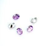 Plastic Point Back Foiled Stone - Oval 08x6MM LT AMETHYST