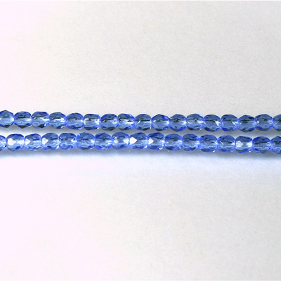 Czech Glass Fire Polish Bead - Round 03MM SAPPHIRE