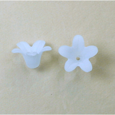 Plastic Flower with Center Hole - 13MM MATTE CRYSTAL