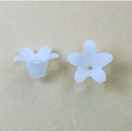 Plastic Flower with Center Hole - 13MM MATTE CRYSTAL