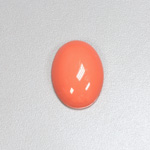 Plastic Flat Back Opaque Cabochon - Oval 25x18MM CORAL