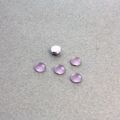 Plastic Flat Back Foiled Cabochon - Round 05MM MATTE LIGHT AMETHYST