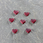 Glass Buff Top Foiled Cabochon - Heart 05MM MATTE GARNET