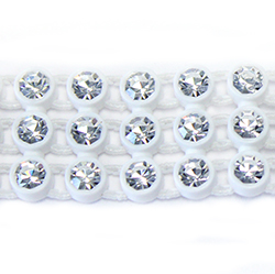 Plastic Rhinestone Banding 3 Row Stretch PP26 (SS13) CRYSTAL-WHITE