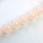 Czech Pressed Glass Bead - Smooth Round 12MM COATED ROSE QUARTZ