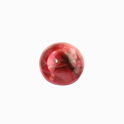 Glass Medium Dome Lampwork Cabochon - Round 15MM RED SWIRL (02958)