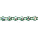 Plastic Rhinestone Banding 1 Row SS19 CRYSTAL AB-GREEN