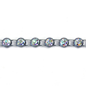 Plastic Rhinestone Banding 1 Row SS19 CRYSTAL AB-GREY