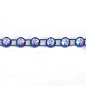 Plastic Rhinestone Banding 1 Row SS19 CRYSTAL AB-NAVY BLUE
